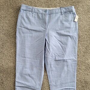 Talbots Perfect Crop Pants Light Blue Size 16 - New with Tag!